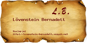 Lövenstein Bernadett névjegykártya