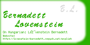 bernadett lovenstein business card